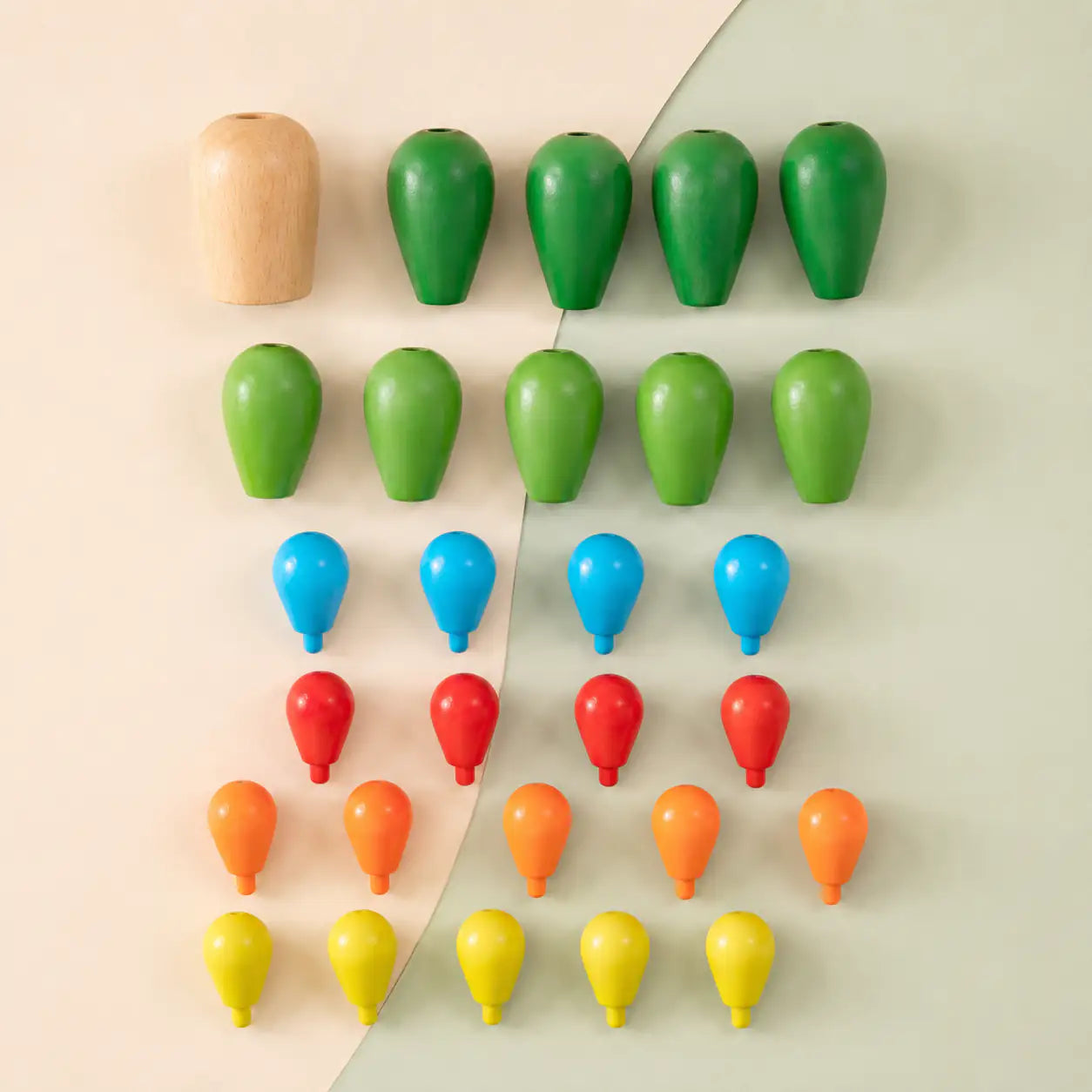 Alternate balancing cactus build showing a different stacked shape for open-ended play