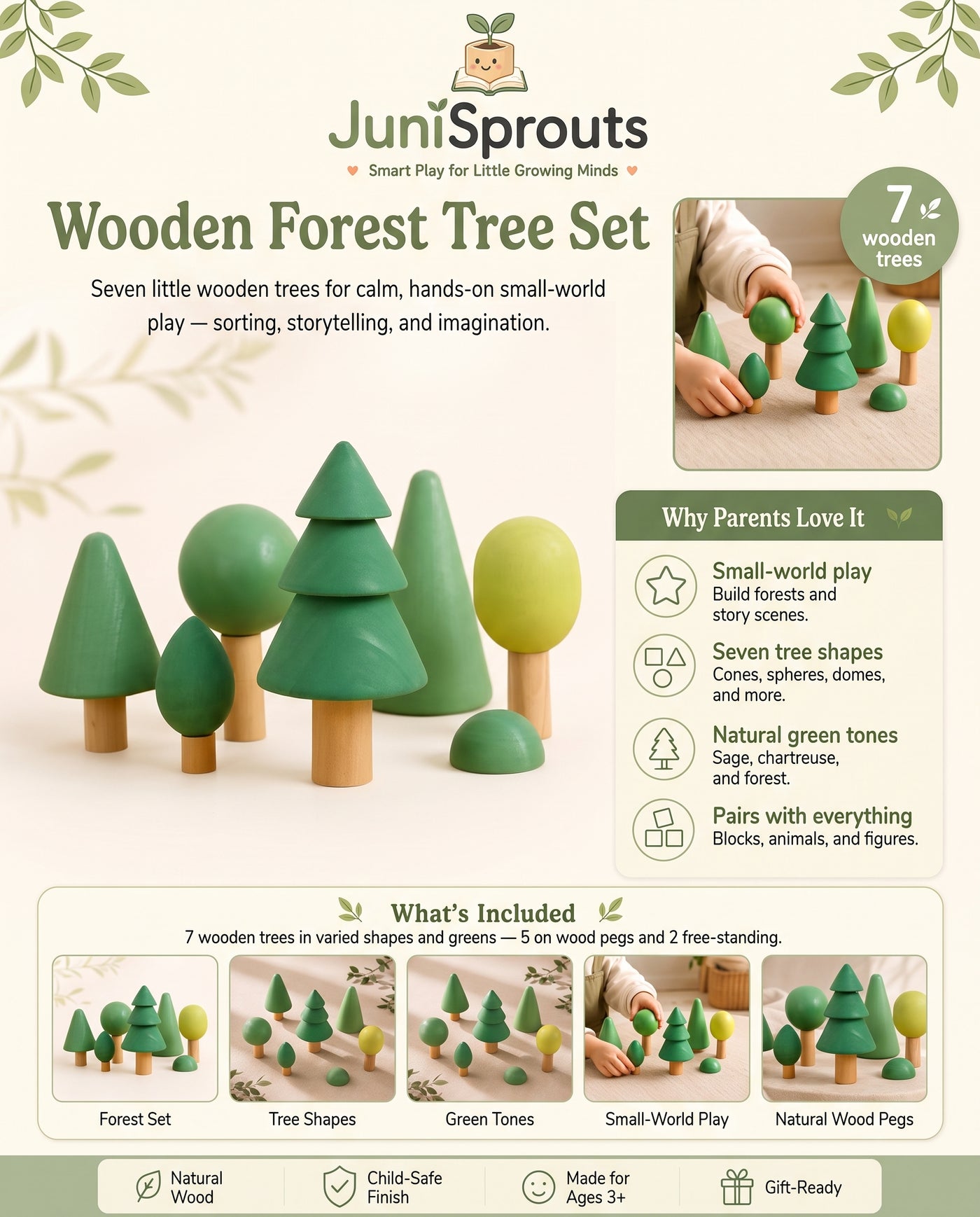 Wooden Forest Tree Set overview and what's included