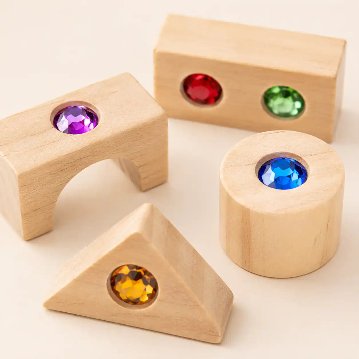 Wooden gem building blocks set dimensions and size reference chart