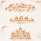 Natural wood finish of the Montessori-inspired gem building blocks set