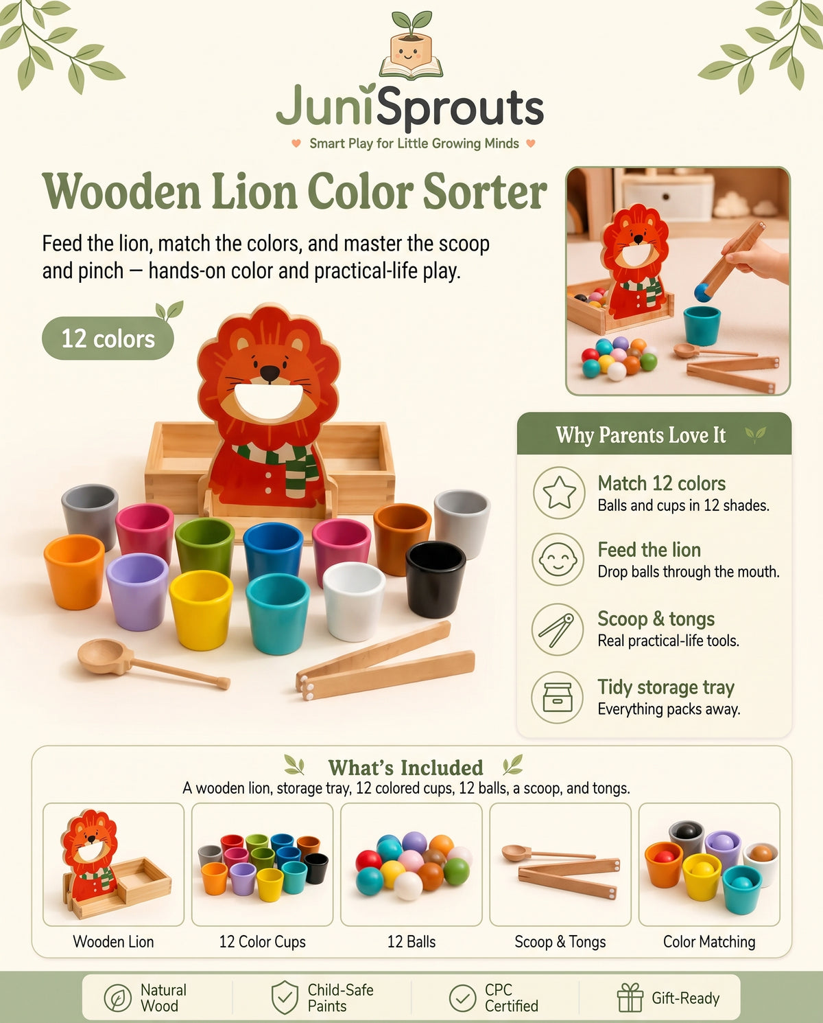 Wooden Lion Color Sorter overview and what's included