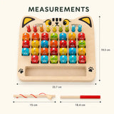 Wooden magnetic alphabet fishing game dimensions and size reference chart