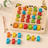 Wooden magnetic numbers fishing board with math symbols and 1 to 20 fish